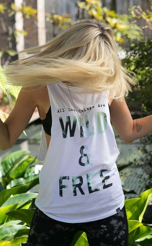 Wild & Free Tank - Organic Cotton Bamboo Yoga Tank: XS
