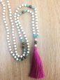 The PATIENCE Mala - with Magenta Tassle